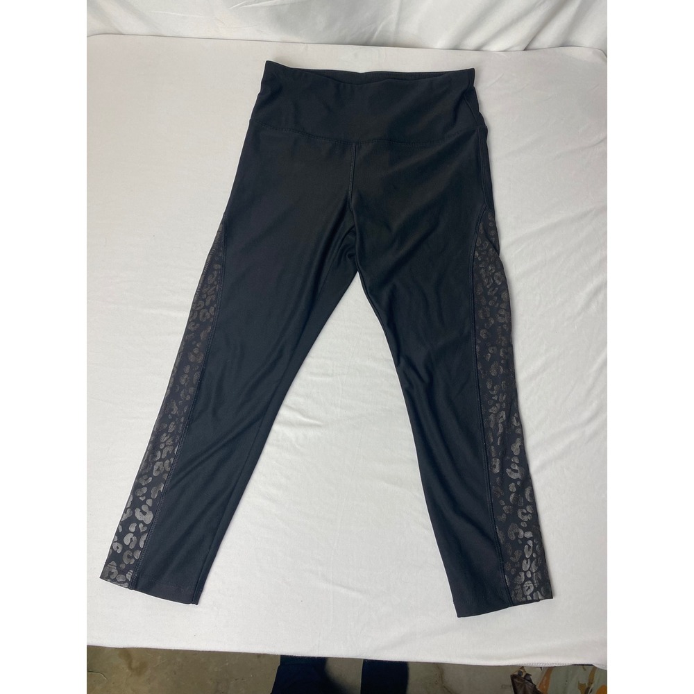 Vogo Athletica‎ Black Leopard Print Mesh Insert Leggings Athleisure Size S